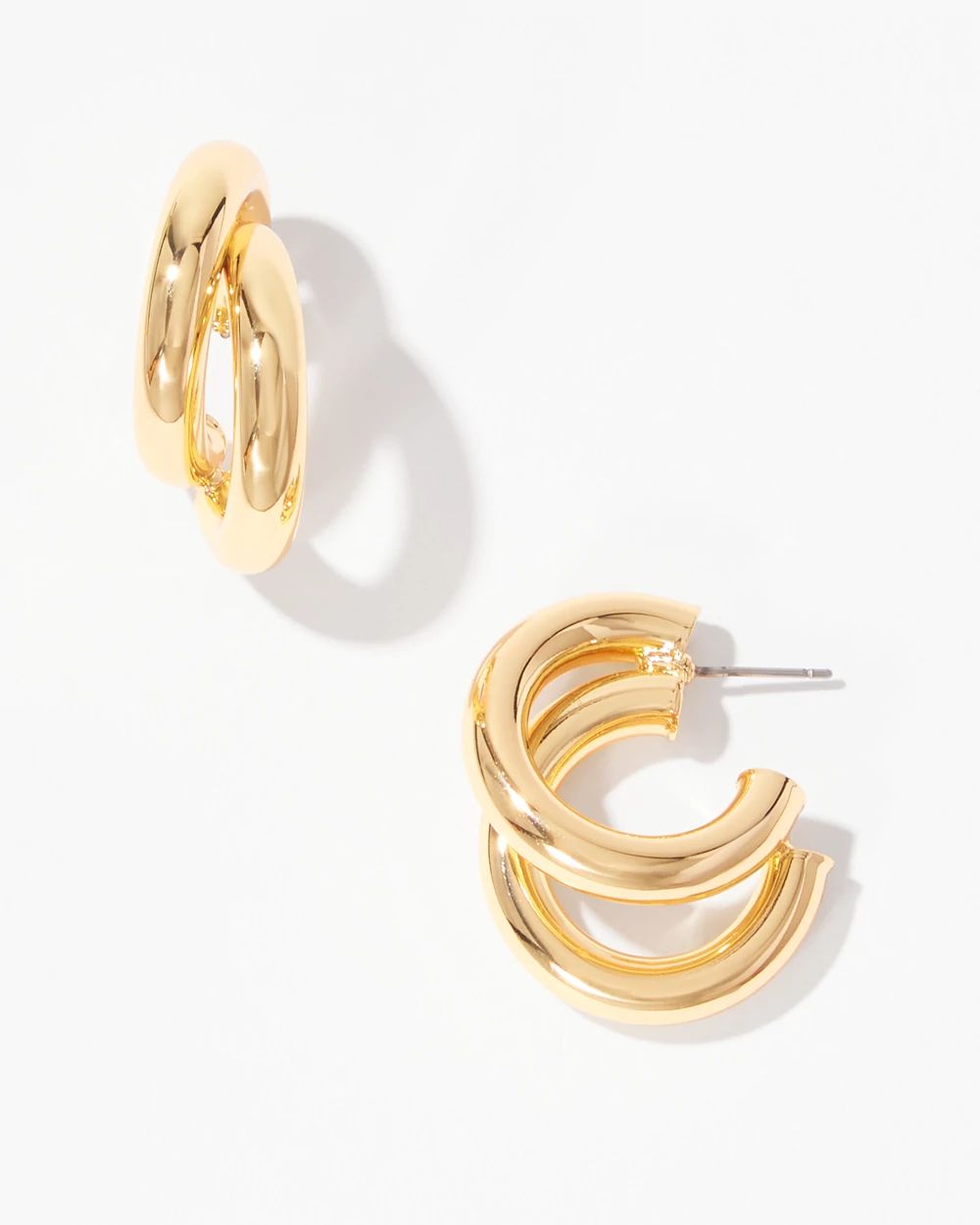 Gold double hoop earrings 2025